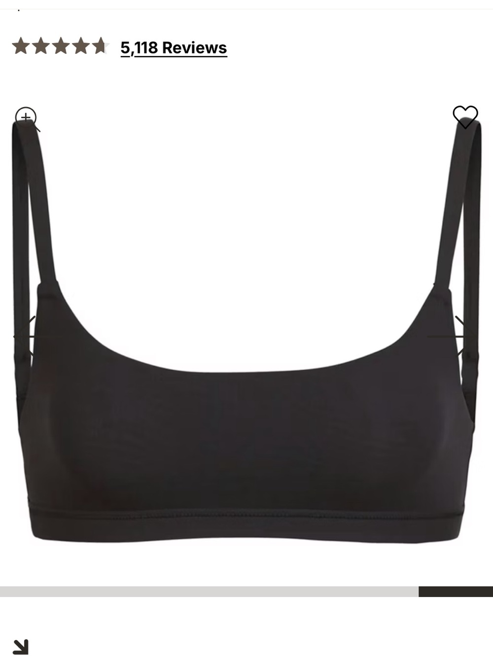 SKIMS fits everybody Black Scoop Bralette size small